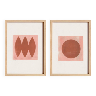 Painting duo on paper -H480 & H482 - signed Eawy