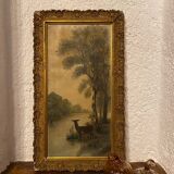 Old oil on canvas “forest scene” signed