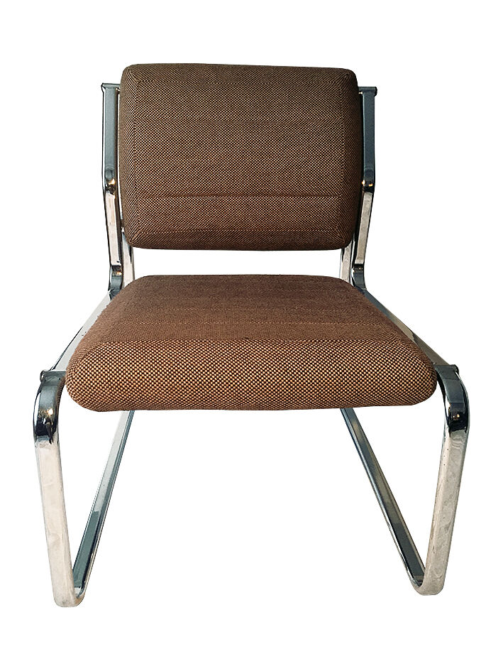 Atal wool and chrome chairs, from the 1970s, set of 2