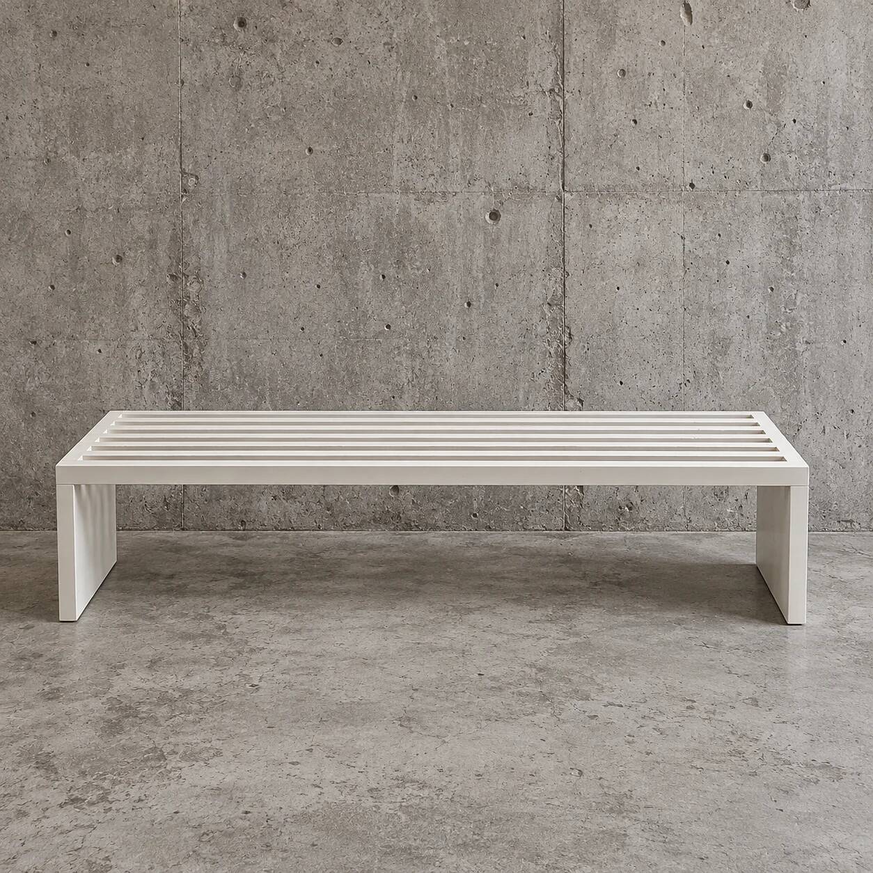 Weighty wooden bench / Width 185 cm / 1980s