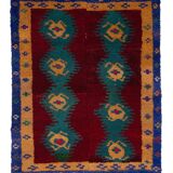 1970 Vintage Handmade Turkish Small Tulu Rug , 3'7'' x 4'4''