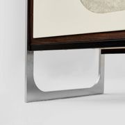 Vintage sideboard with handmade relief surface, metal, Germany, 1960s