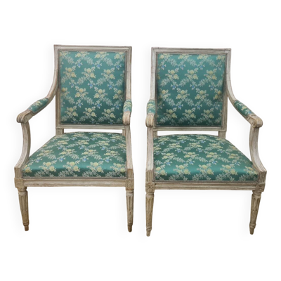 Paire de fauteuils estampillés L.N Mariette (1730-1789) époque, Louis XVI