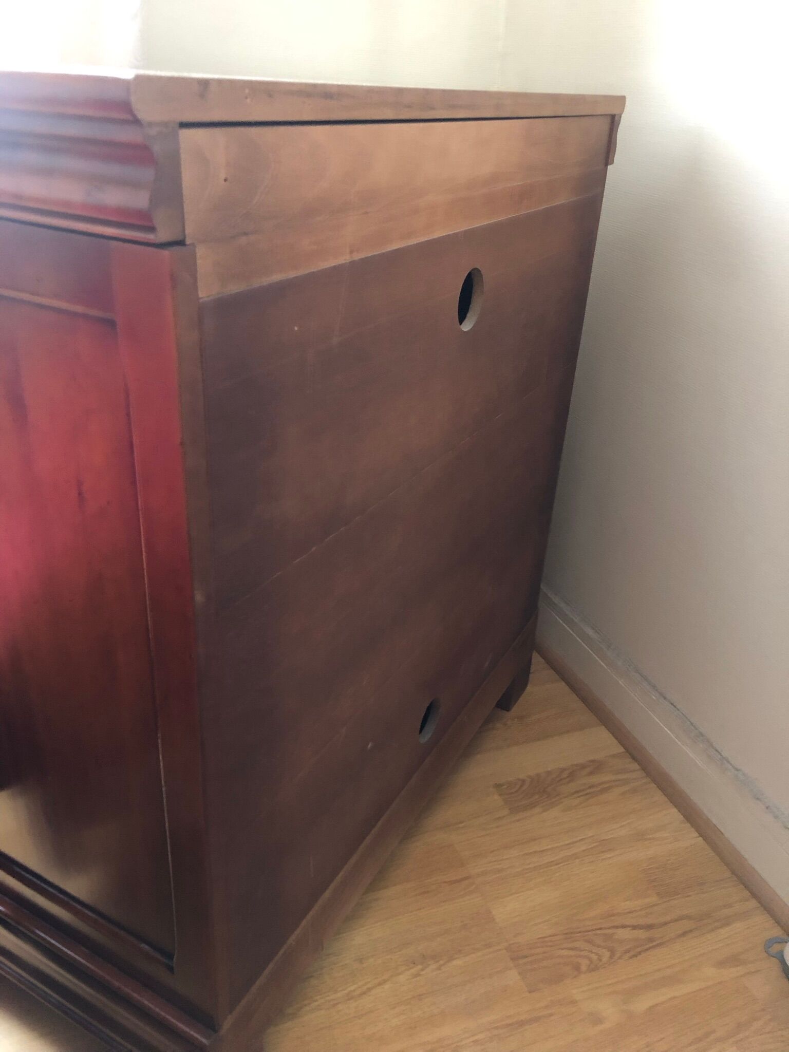 Solid cherry TV stand made in France