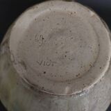 20th century ceramic tea light holder, La Borne stoneware, signed Jean Pierre Viot, dated 196