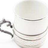 White and silver cup