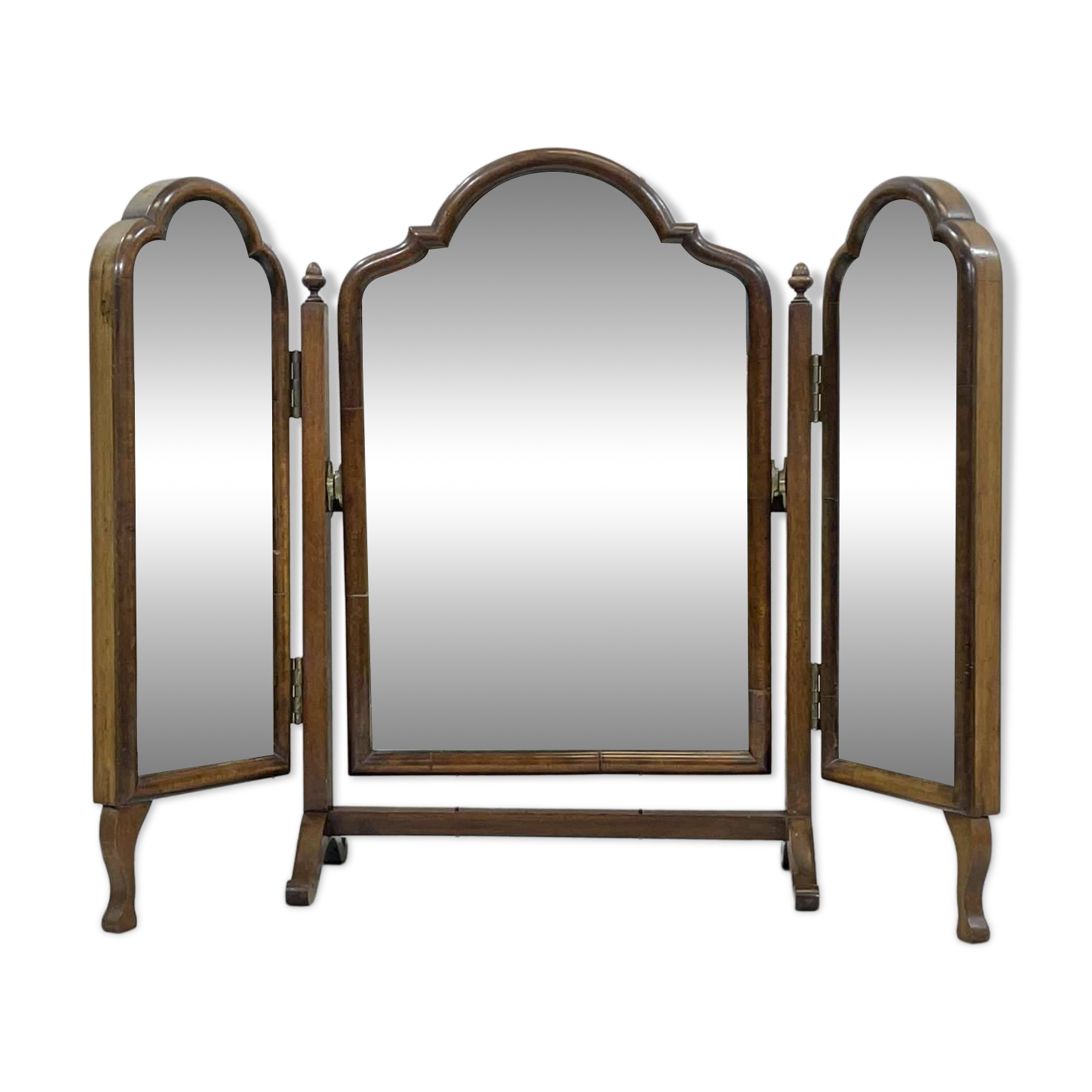 Psyche triptych, English, early 20th century, in mahogany