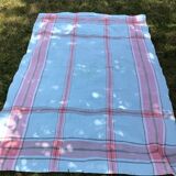 Rectangle tablecloth blue lines lagoon and coral