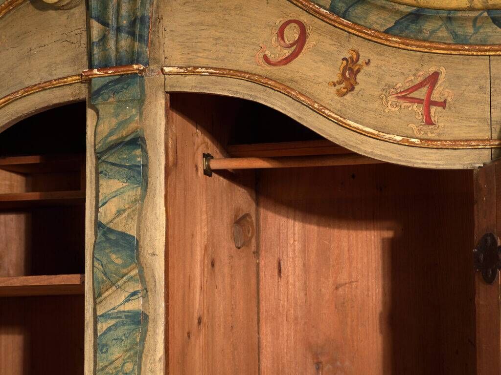 Antique baroque wardrobe painted in pine – Austro-Hungarian Empire, Year 1794