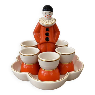 Rare service à œufs Art Déco Pierrot –  Robj – Céramiqu