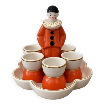 Rare Art Deco egg service Pierrot – Robj – Ceramics
