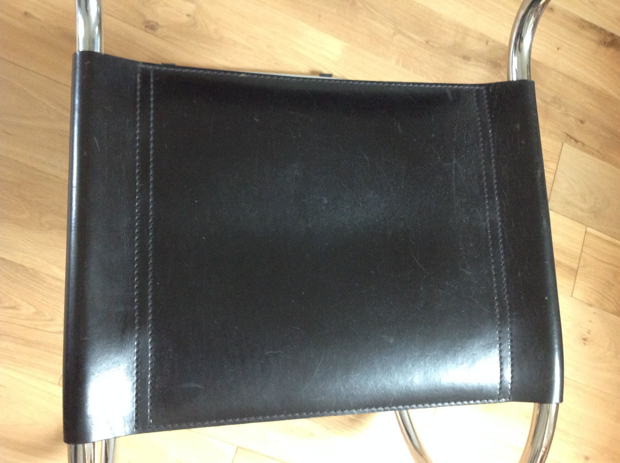 Mies Van Rohe chrome and leather chair