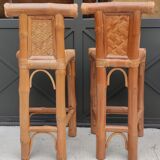Pair of big bamboo stools 1970s