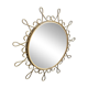 Miroir vintage en métal doré avec effet convexe des années 70