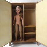Rattan doll cabinet
