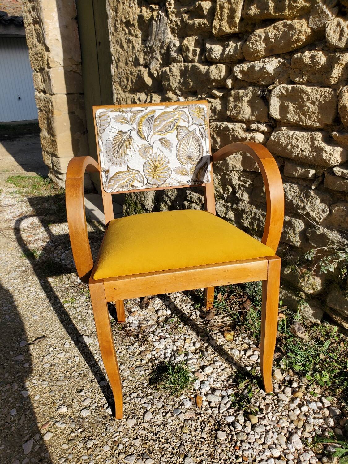 Yellow velvet Bridge armchair