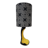 Vintage ceramic lamp free form Yellow and Black