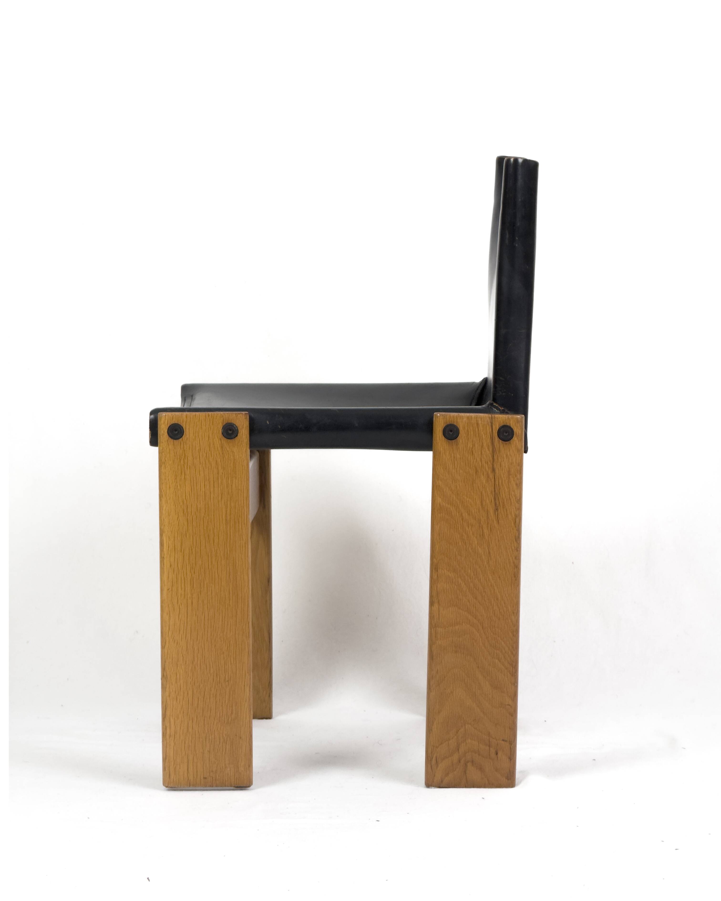 Set of 4 Monk dining chairs by Afra & Tobia Scarpa for Molteni, 1970s