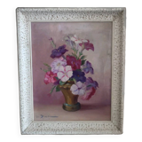 Reyne Marin DE PYERNE (20th century) Still life with bouquet of flowers oil on panel