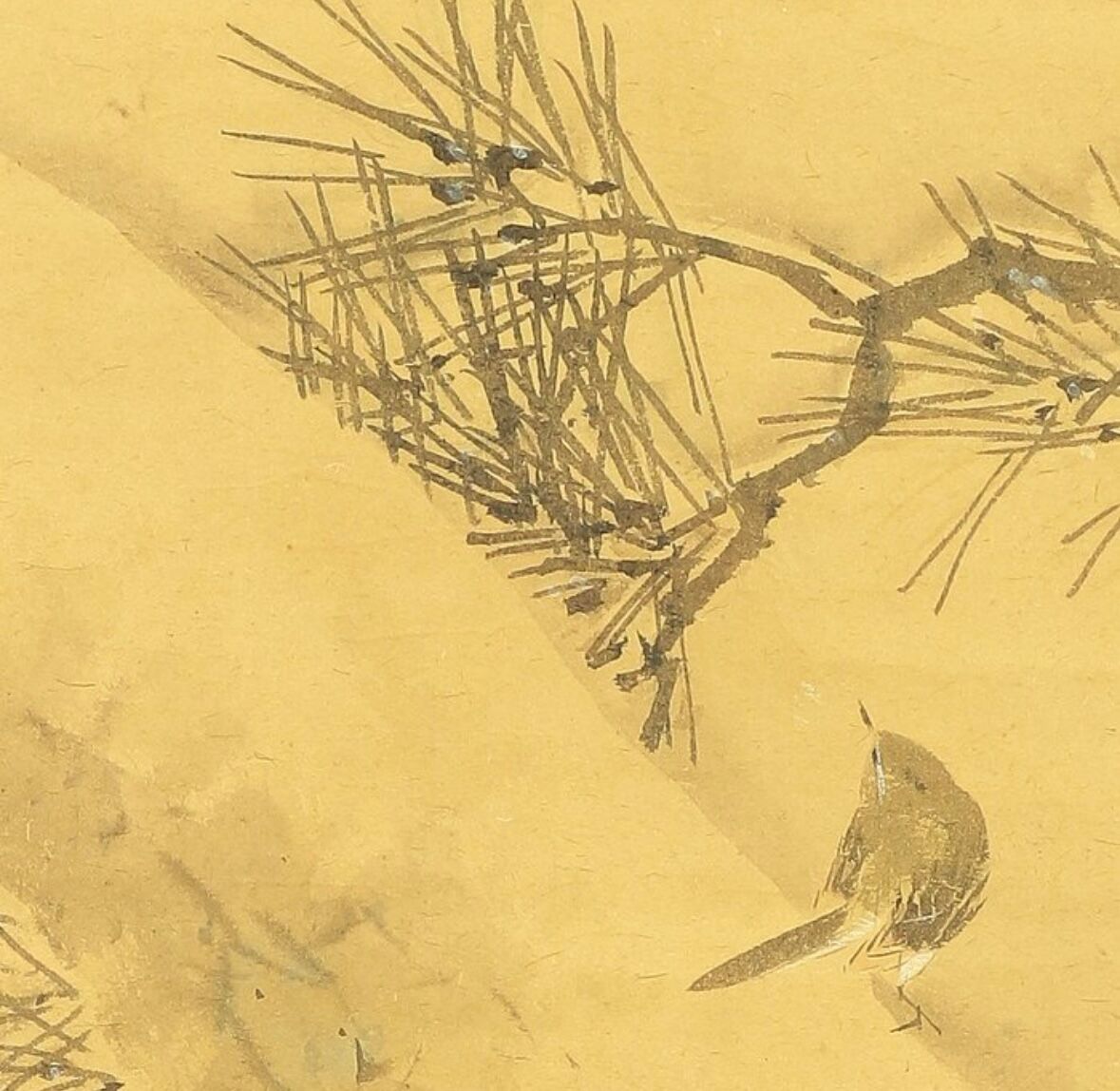 Rossignol perched on a snow-covered pine - Japan - Signed Inoue Rosen