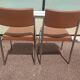 Pair of office chair oem strafor vintage 1960 - chrome skaï brown
