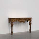20th Century Italian Baroque style gilded and carved wall console