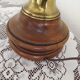 Turned wooden floor lamp with label and golden handles 1852