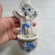 Ancient Faience Baptismal Font Enamelled Cross INRI