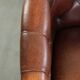 Characterful set of sheepskin club armchairs in English chesterfield style