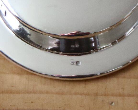 Vintage silver metal butter dish from the "Coquillor" brand