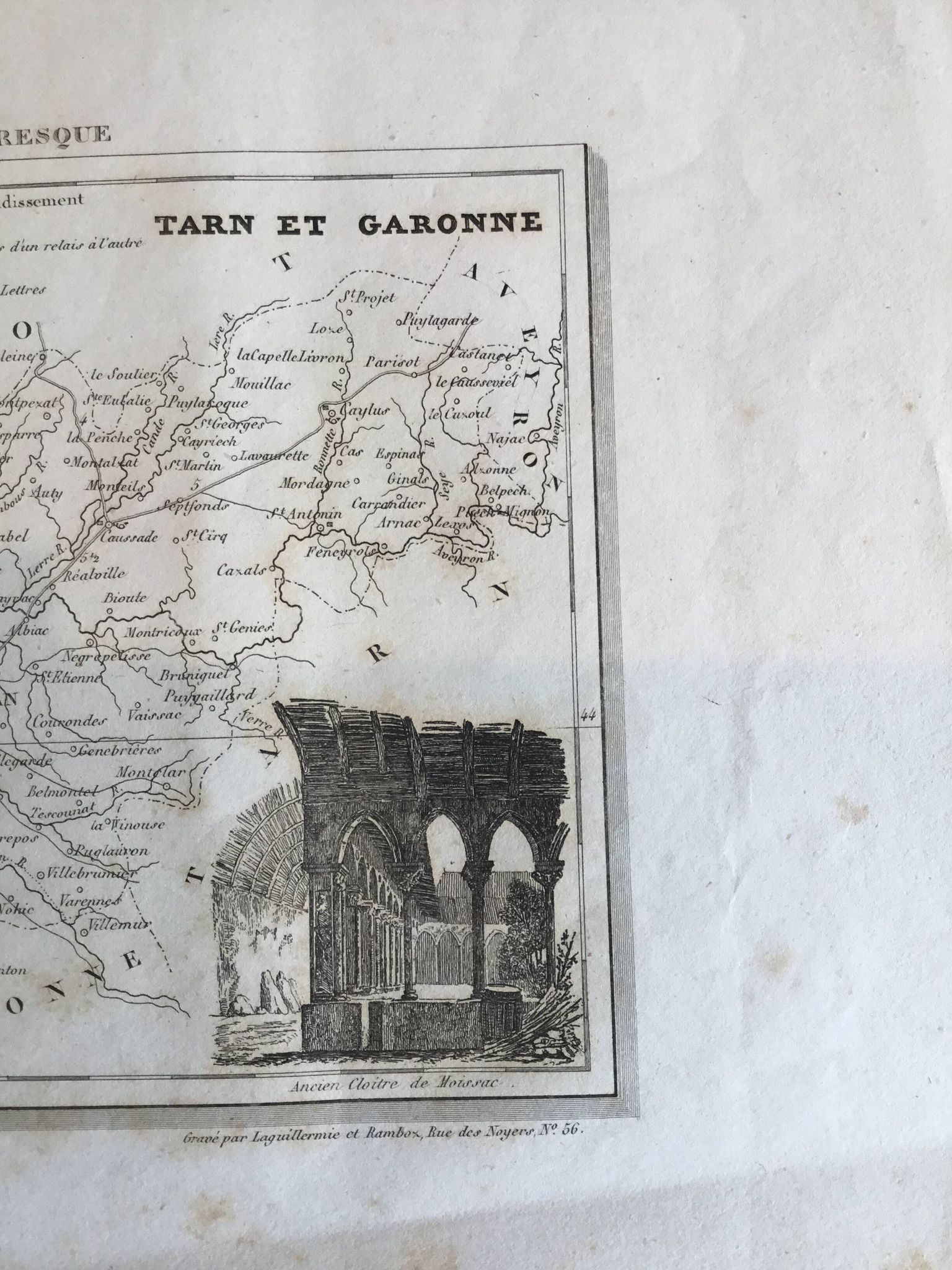 Map engraving Tarn and Garonne