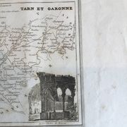 Map engraving Tarn and Garonne