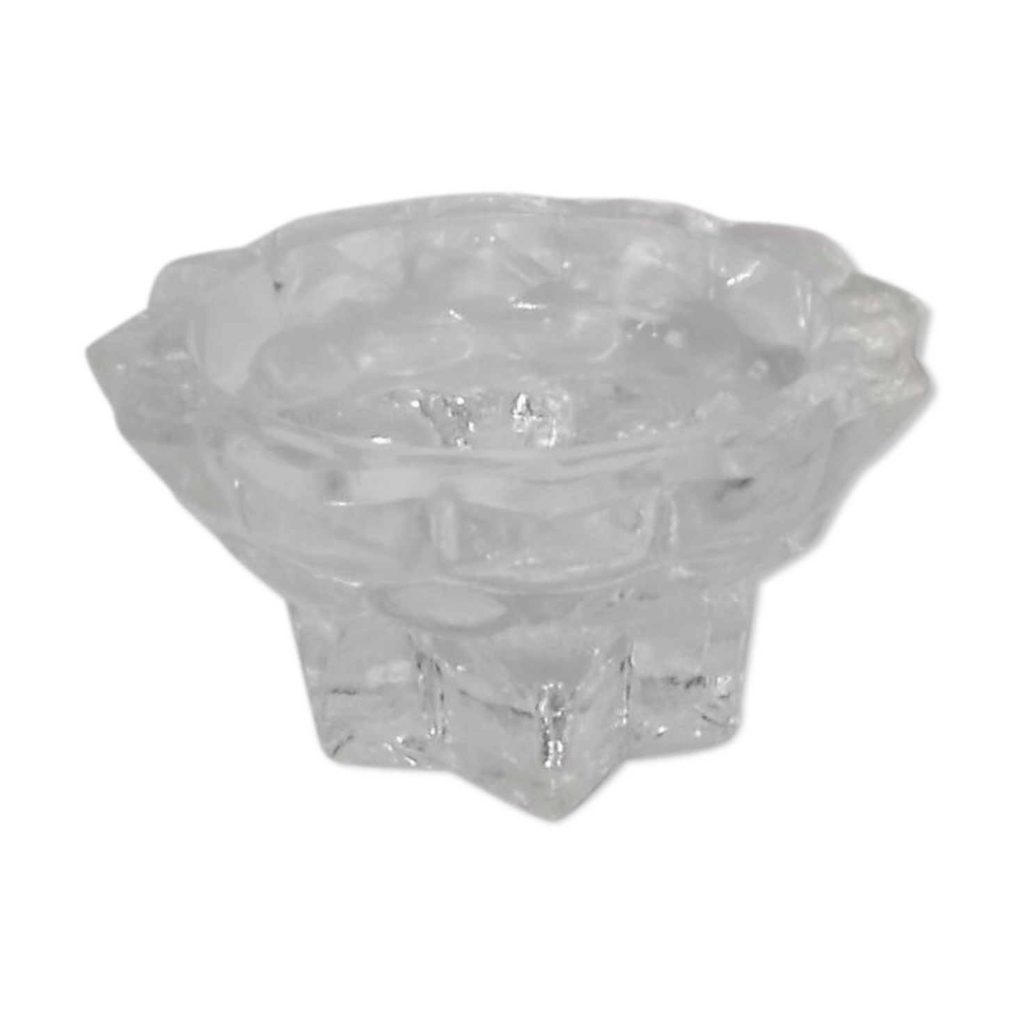 Candlestick shape in "star" crystal glass