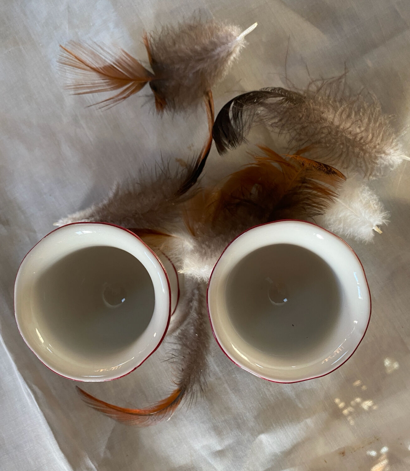 Set of 2 porcelain egg cups by Villeroy and Boch.