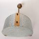 Vestibule pendant lamp in gilded brass and granite glass 1950 with two lights