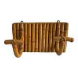 Rattan coat rack
