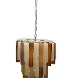 Large Multicolored Murano Glass Tube Chandelier, 1980s