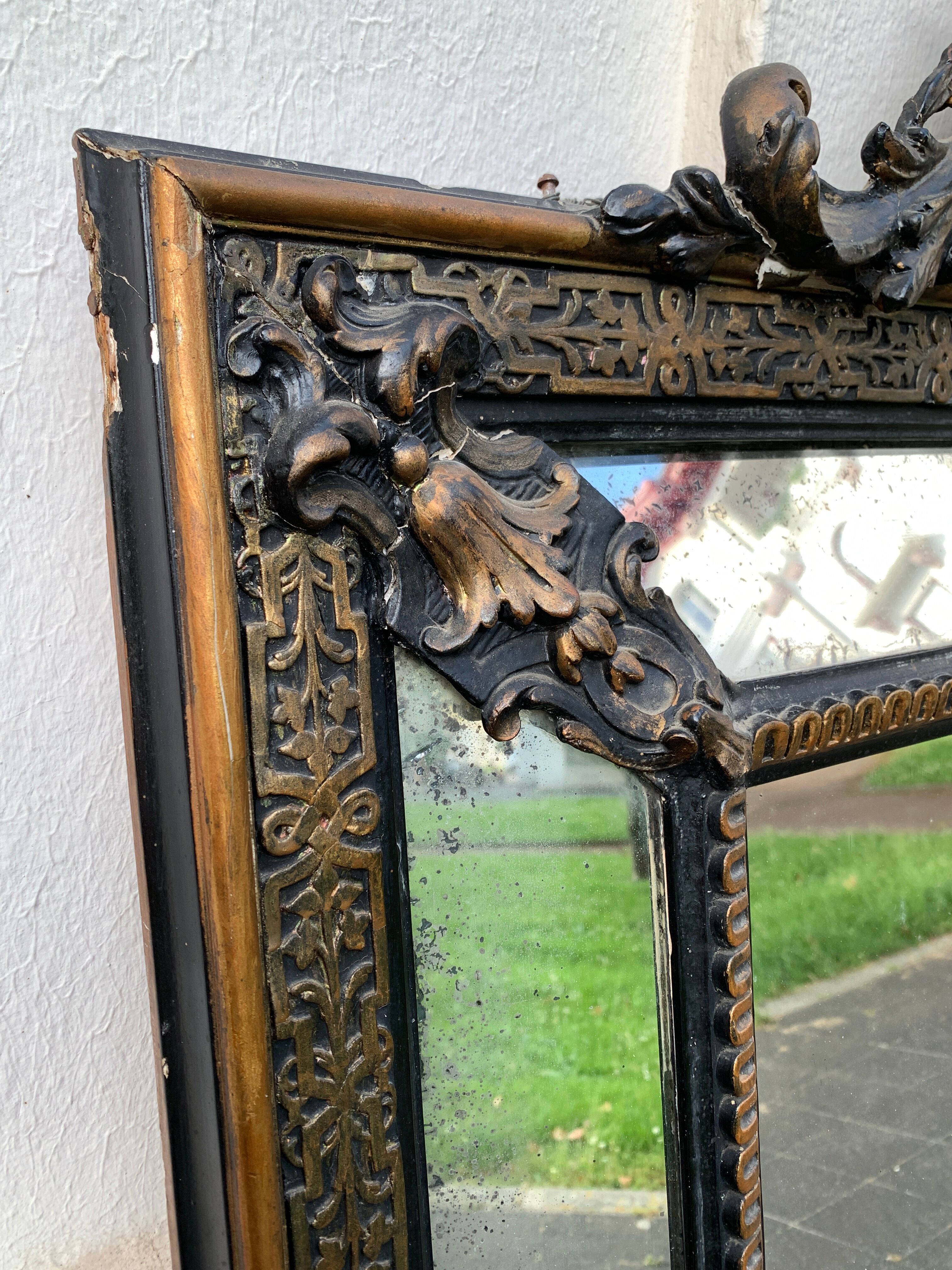 Miroir à parcloses Napoléon III, style Louis XV, 176 x 100 cm