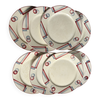 8 Digoin Sarreguemines plates