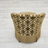 1950s, Danish easy chair, furniture velour, ash wood legs.