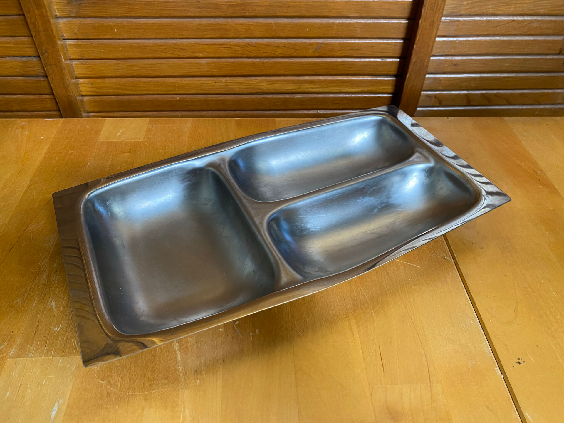 Plat de service ancien chichester inox made in england vintage #e164