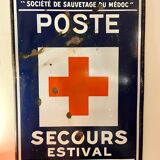 Plaque émaillée « Poste de secours »