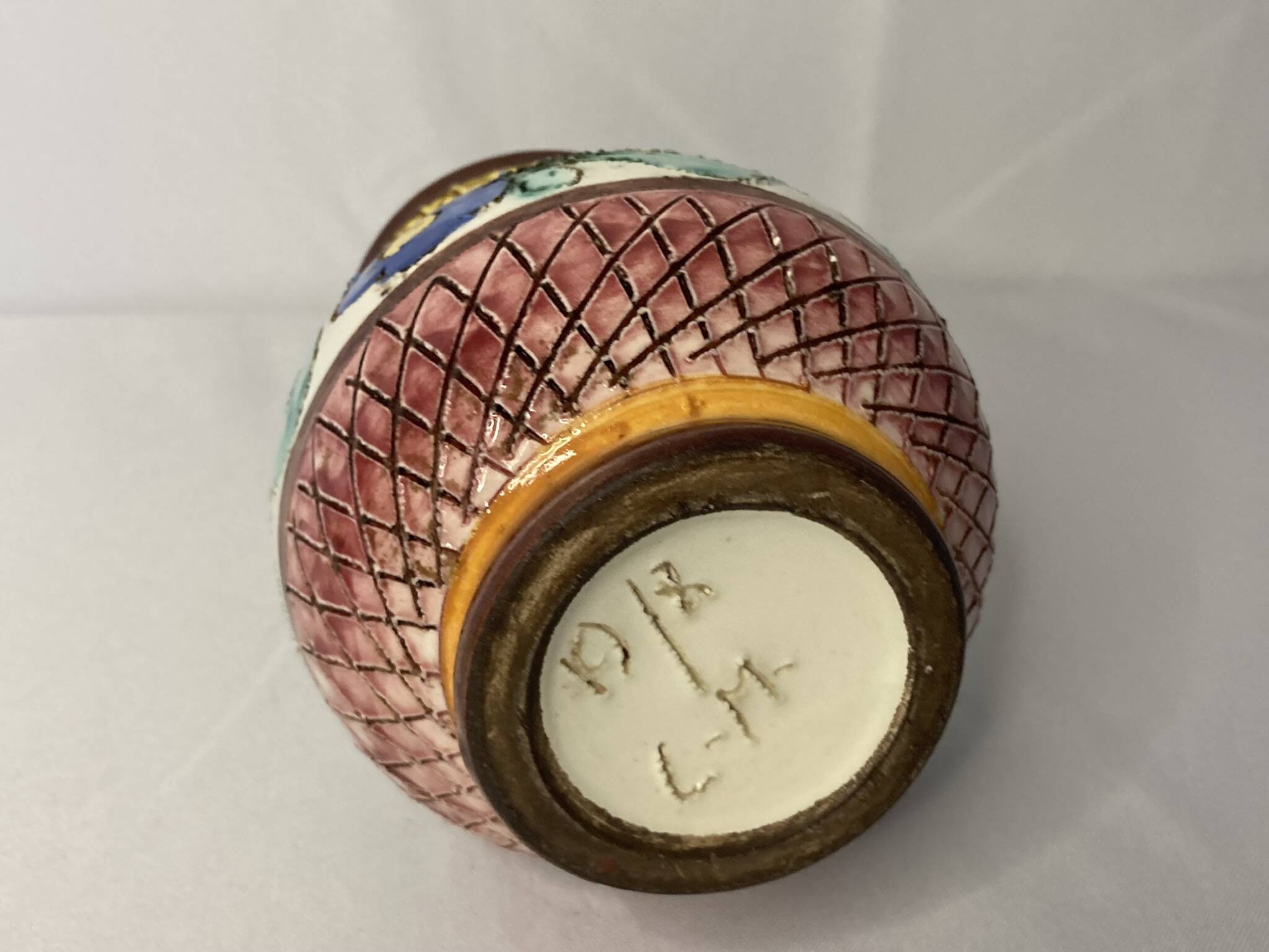 Vintage small earthenware vase Monaco circa 1960