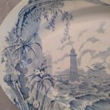 Faience dish of clairefontaine decor marine