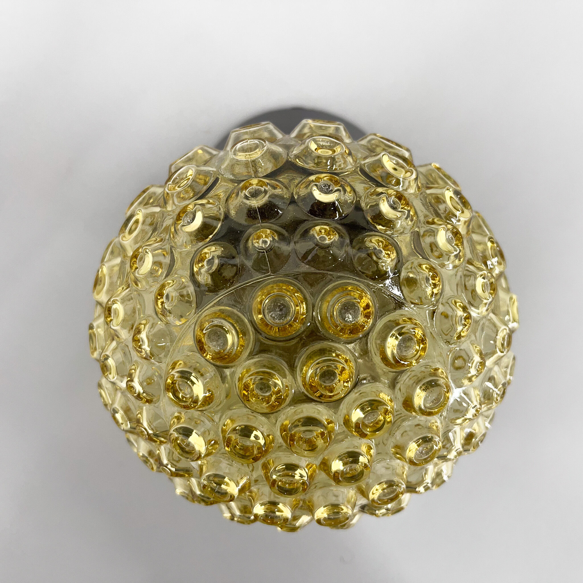 Mid-century bakelite & pressed glass wall lamp, czechoslovakia, 1950's