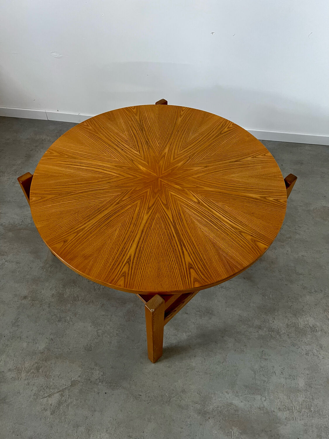 Ancienne table basse bois design années 60 Italy vintage