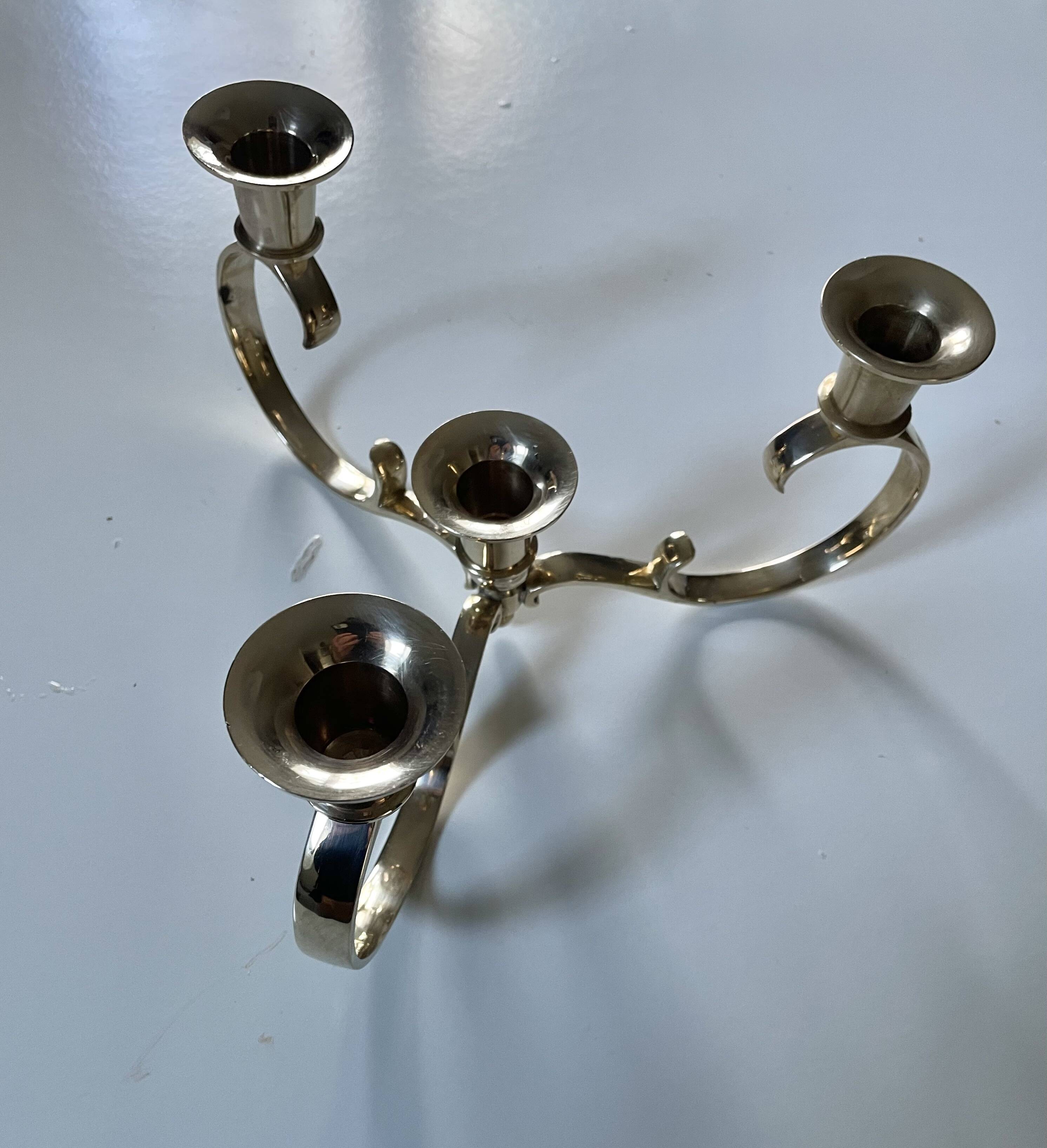 Gold-plated brass candlestick