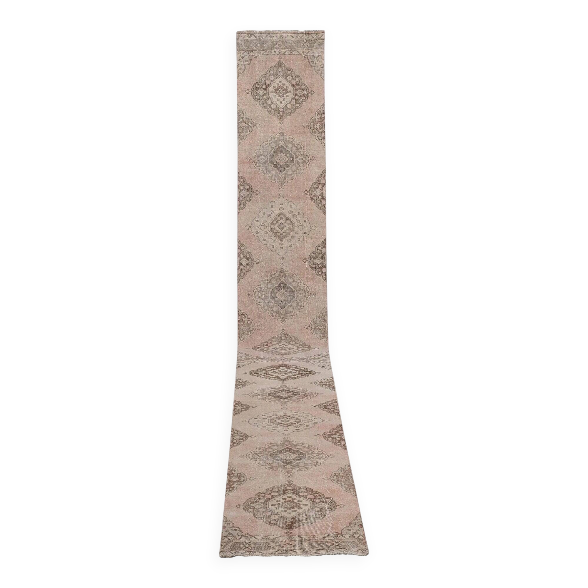 Vintage Turkish hallway rug 86x733 cm