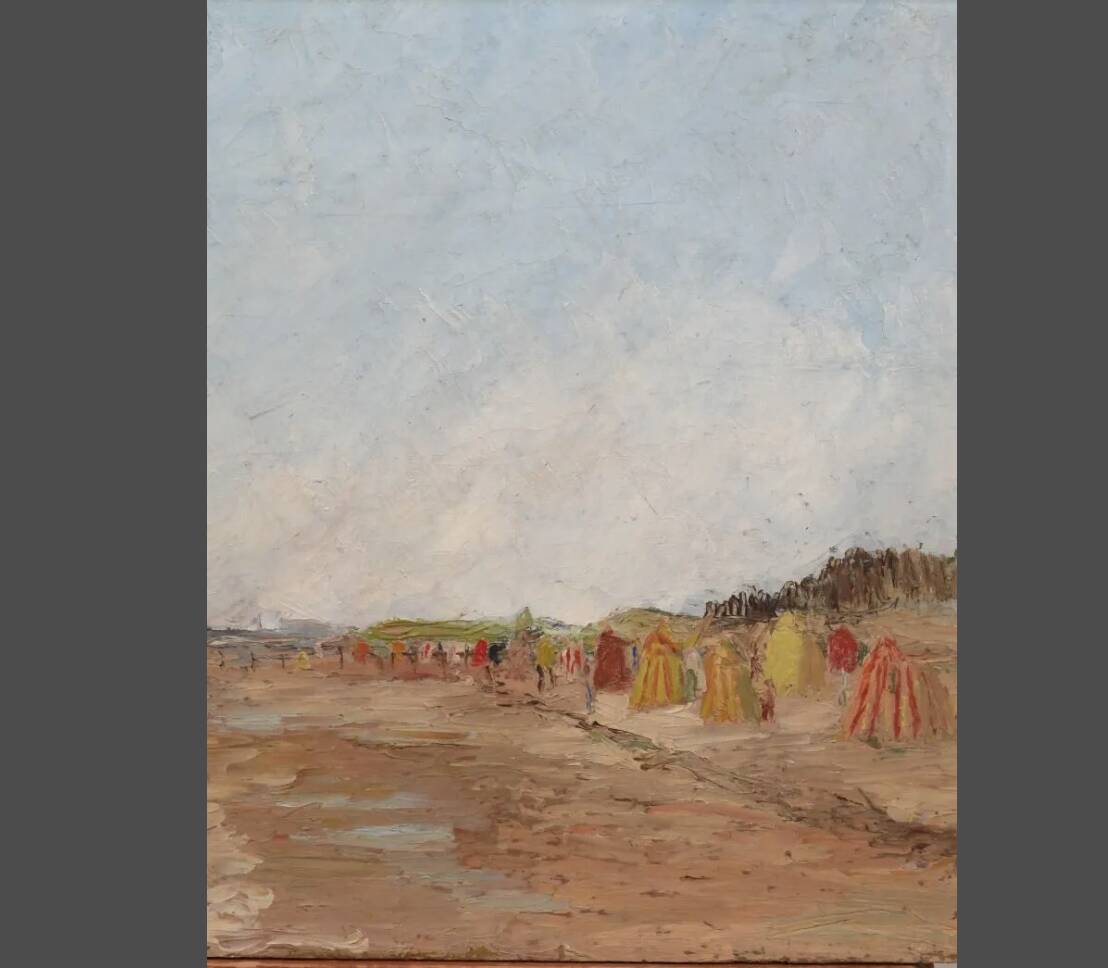 Maurice Bonin. Seaside 1951. Oil on panel 35 x 27cm