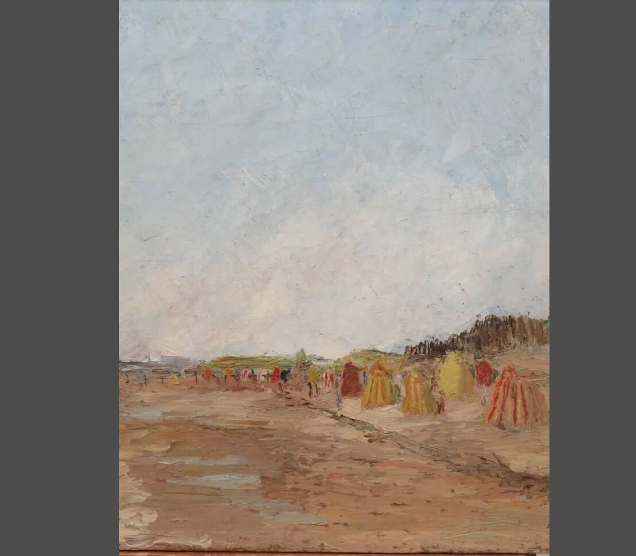 Huile sur panneau "Bord de mer", Maurice Bonin 1951